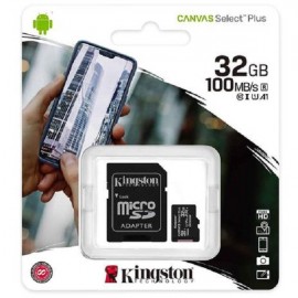 CARTAO MEMORIA KINGSTON SD MICRO C/1 ADAP. 32GB 100MB/S SDCS2/32GB