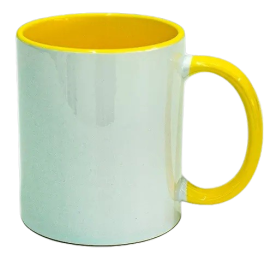 CANECA CERAMICA C/ ALCA INTERIOR AMARELA 11OZ 325ML AAA DEKO 